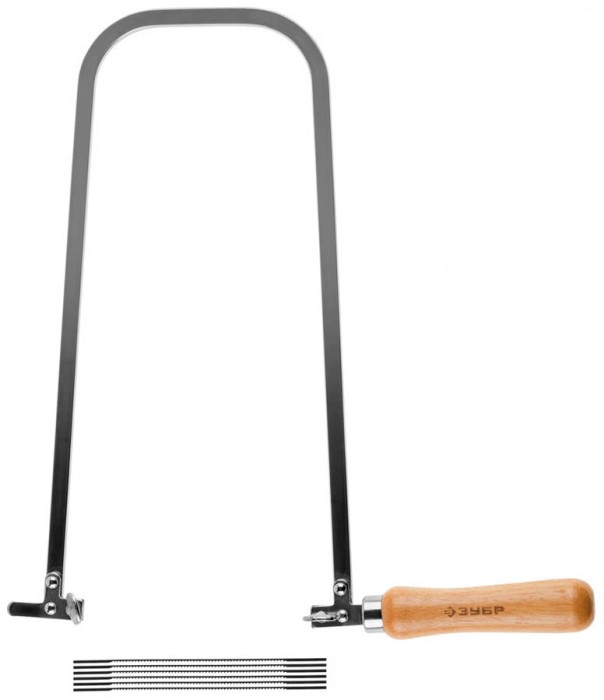 ЗУБР 130х300 мм, 16 TPI, лобзик ручной в наборе с полотнами 15270-H7 Эксперт