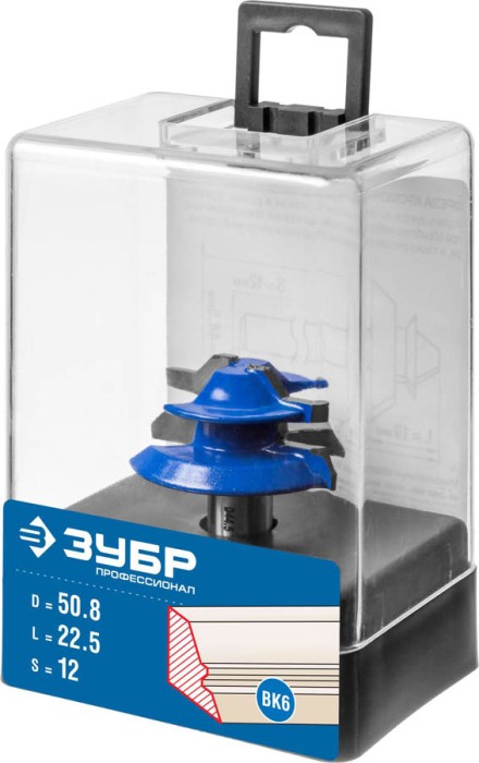 ЗУБР 50.8 x 22.5 мм, хвостовик 12 мм, фреза кромочная для углового сращивания 28724-50.8 Профессионал
