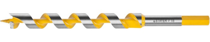 STAYER d=18 х 235 мм, HEX хвостовик, сверло по дереву, спираль Левиса &quot;Spiral&quot; 29475-235-18