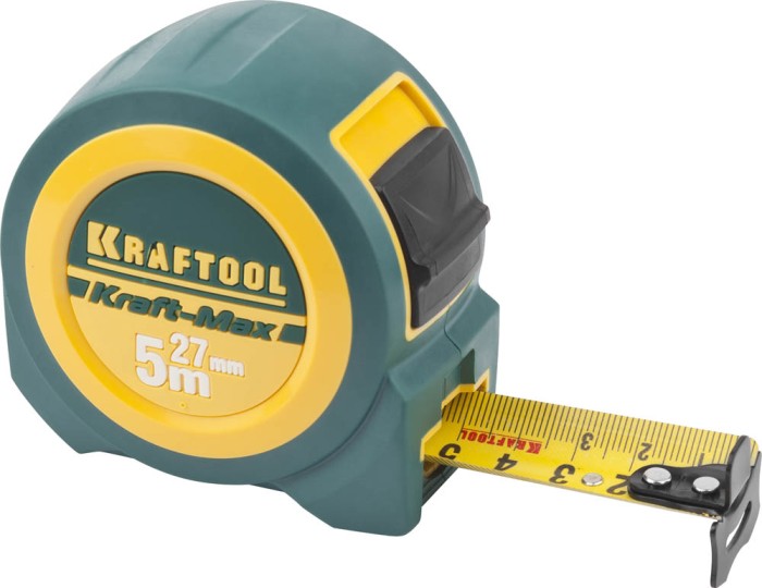 KRAFTOOL 5 м х 27 мм, рулетка со сверхшироким полотном Kraft-Max 34127-05-27