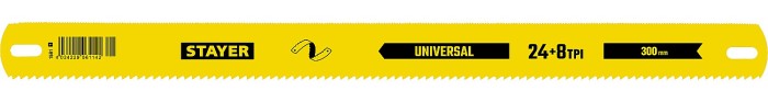 STAYER 8/24 TPI, 25х300 мм, универсальное двустороннее широкое полотно по дереву и металлу 1591_z01 Master