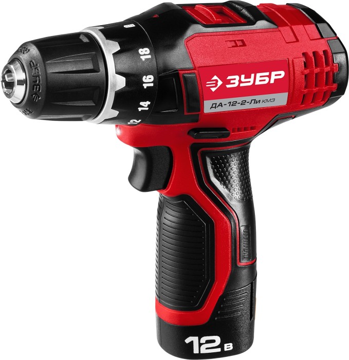 ЗУБР Li-Ion, 12 В, дрель-шуруповерт &quot;СУПЕРКОМПАКТ М3&quot;, ДА-12-2-Ли КМ3 Мастер