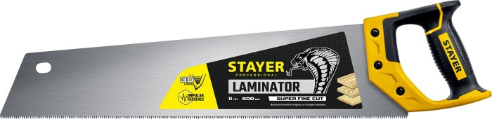 STAYER 11 TPI, 500 мм, ножовка многоцелевая (пила) COBRA Laminator 15161 Professional