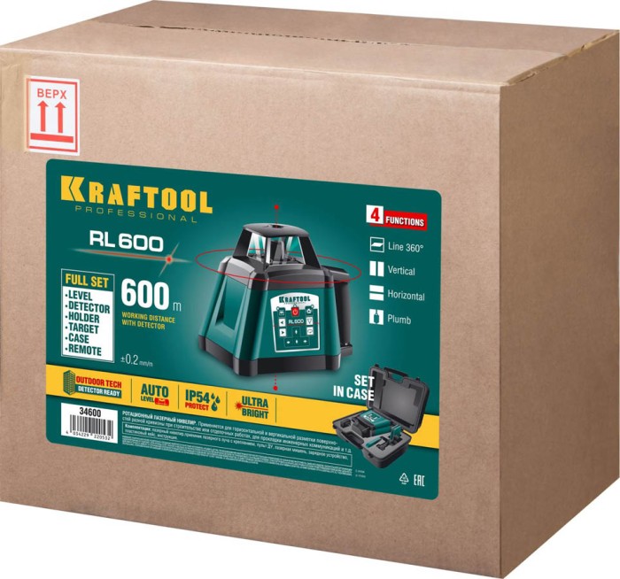 KRAFTOOL ротационный лазерный нивелир в кейсе RL600 34600 Professional