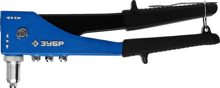 ЗУБР заклепки 2,4-4,8 мм - алюминий и сталь, 2,4-4,0 - нерж. сталь, литой корпус, 90-180°, заклепочник 31194