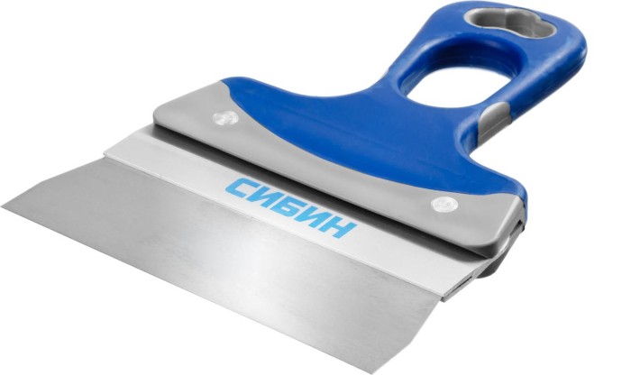 СИБИН 150 мм, нержавеющая полотно, двухкомпонентная рукоятка, шпатель фасадный 10085-15