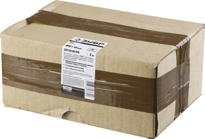 ЗУБР M6 x 16 мм, 5 кг, полусферическая головка, винт DIN 7985 303150-06-016