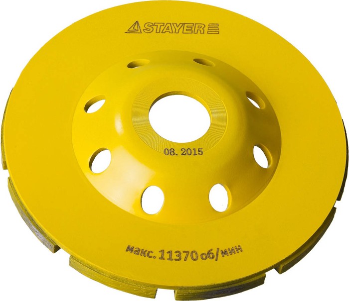 STAYER  125 мм, L- 22.2 мм, алмазная, сегментная, двухрядная, чашка 33381-125