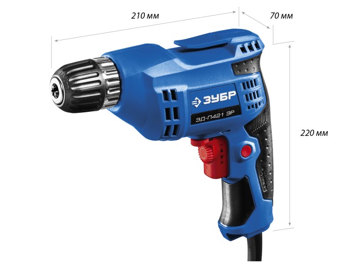 ЗУБР 420 Вт, дрель безударная реверсивная ЗД-П421 ЭР Профессионал