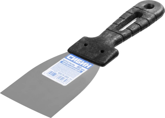 СИБИН 60 мм, нержавеющая полотно, пластмассовая рукоятка, шпатель 10079-060_z01