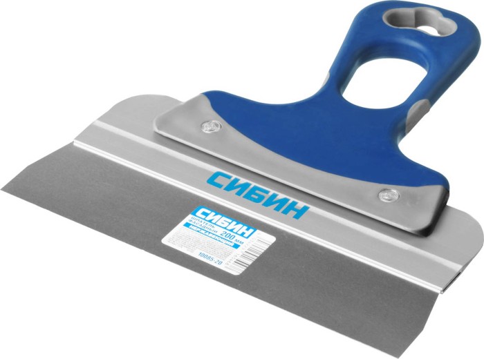 СИБИН 200 мм, нержавеющая полотно, двухкомпонентная рукоятка, шпатель фасадный 10085-20