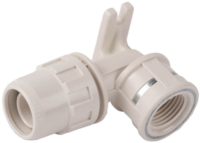 ЗУБР ШиреФит 20 мм - 1/2&quot;, муфта соединительная угловая 90°, с креплением, &quot;штуцер с гайкой - внутренняя резьба&quot; 51468-20-1/2