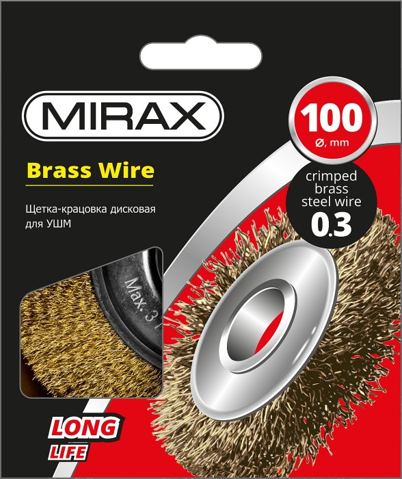 MIRAX Ø 200 мм, щетка-крацовка дисковая для УШМ 35141-200