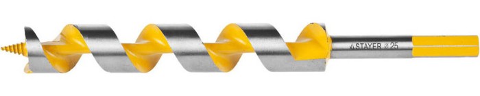 STAYER d=25 х 235 мм, HEX хвостовик, сверло по дереву, спираль Левиса &quot;Spiral&quot; 29475-235-25