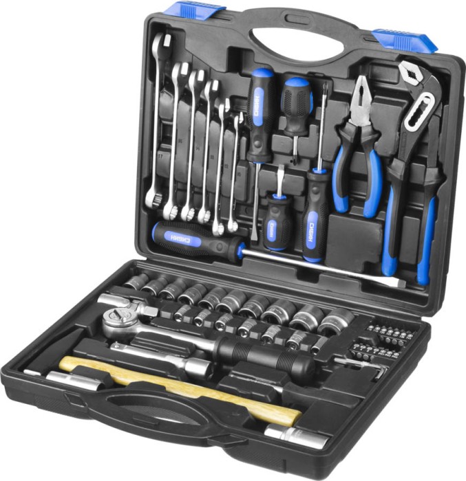 СИБИН 56 шт., универсальный набор автомобильного инструмента 27765-H56