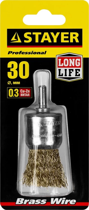 STAYER Ø 30 мм, щетка кистевая для дрели 35113-30