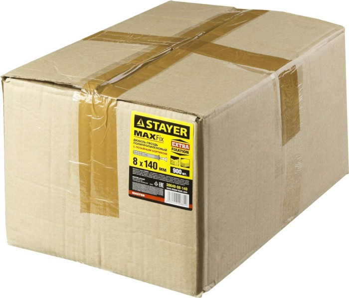 STAYER 140 x 8 мм, 500 шт., дюбель-гвоздь полипропиленовый с потайным бортиком 30640-08-140
