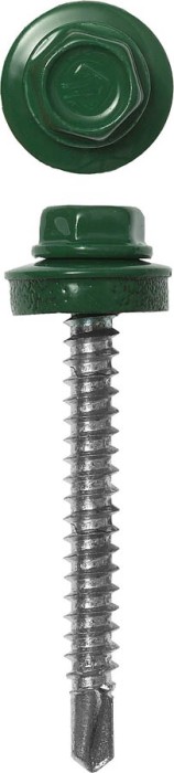 ЗУБР 38 х 4.8 мм, 300 шт., RAL 6002 зеленый лист, СКД саморезы кровельные для деревянной обрешетки 4-300315-48-038-6002 Профессионал