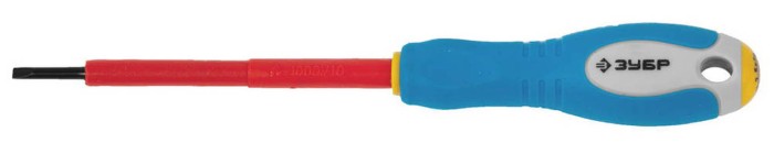 ЗУБР SL2.5х75 мм, отвертка диэлектрическая Электрик 25261-2.5-075 Профессионал