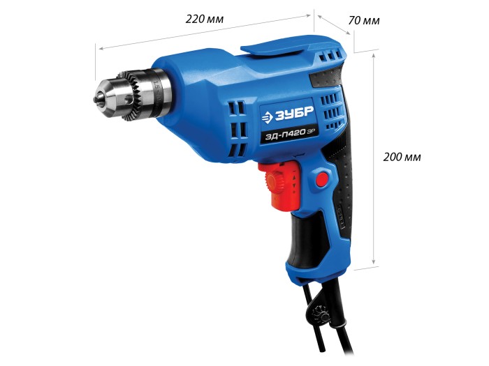 ЗУБР 420 Вт, дрель безударная ЗД-П420 ЭР Профессионал