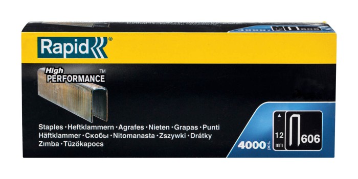 RAPID тип 55 (C / 14 / 606), 12 мм, 4000 шт., супертвердые, закаленные, скобы узкие 11895002