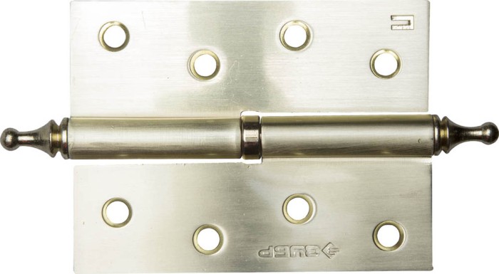 ЗУБР 100 x 75 x 2.5 мм, 2 шт., 1 подшипник, цвет матовая латунь (SB), правая, с крепежом, петля дверная разъемная 37605-100-3R Эксперт