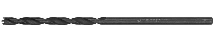 ЗУБР d=12 x 300/150 мм, М-образная заточка, спиральное сверло по дереву &quot;Корона&quot; 29421-300-12