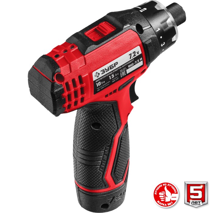 ЗУБР 7.2 В, в кейсе с 10 битами, отвертка-шуруповерт аккумуляторная ОШ-7.2 Н Мастер