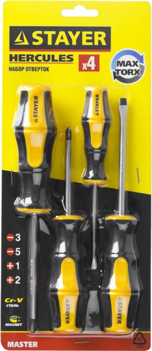 STAYER 4 шт., набор отверток 25055-H4_z02