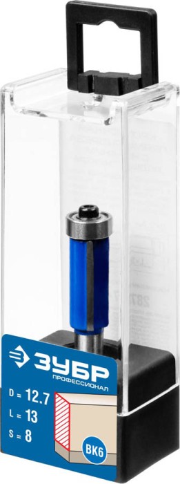 ЗУБР 12.7 x 13 мм, хвостовик 8 мм, фреза кромочная с нижним подшипником 28727-12.7-13 Профессионал