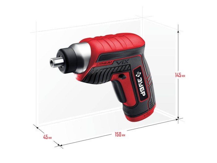 ЗУБР 3.6 В, в коробке с 10 битами, отвертка аккумуляторная ViX ЗО-Е-3.6 Ли Мастер