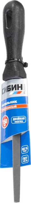 СИБИН 150 мм, с пластиковой рукояткой, трехгранный напильник 16703-15