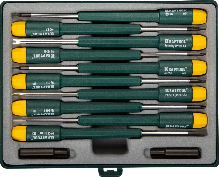 KRAFTOOL 12 предметов, набор отверток для точных работ и телекоммуникационного оборудования X-Telecom 25616-H12