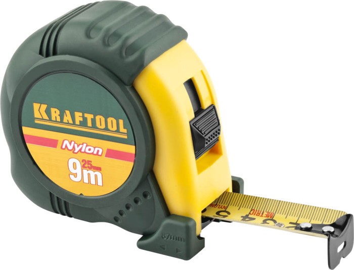KRAFTOOL 9 м х 25 мм, рулетка с нейлоновым покрытием 34122-09_z01 Expert