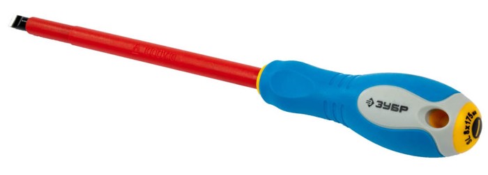 ЗУБР SL8.0х175 мм, отвертка диэлектрическая Электрик 25261-8.0-175 Профессионал