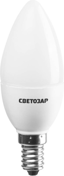 СВЕТОЗАР 3 Вт, Е14, 2700K, 220 В, лампа светодиодная &quot;Super luxx&quot; свеча 44500-25_z01