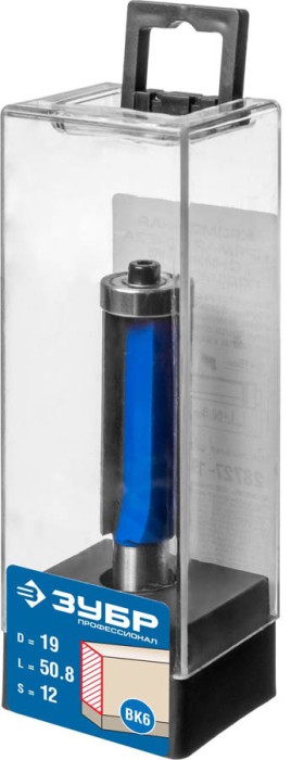 ЗУБР 19 x 50.8 мм, хвостовик 12 мм, фреза кромочная с нижним подшипником 28727-19-50.8-12 Профессионал