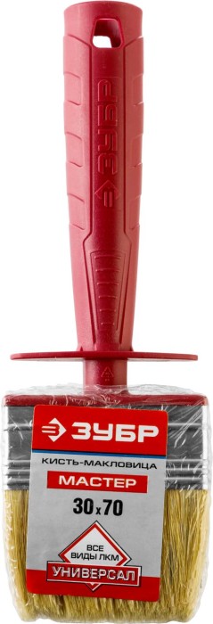 ЗУБР 3 х 7 см, светлая щетина, пластмассовый корпус, кисть - макловица УНИВЕРСАЛ 01825-07