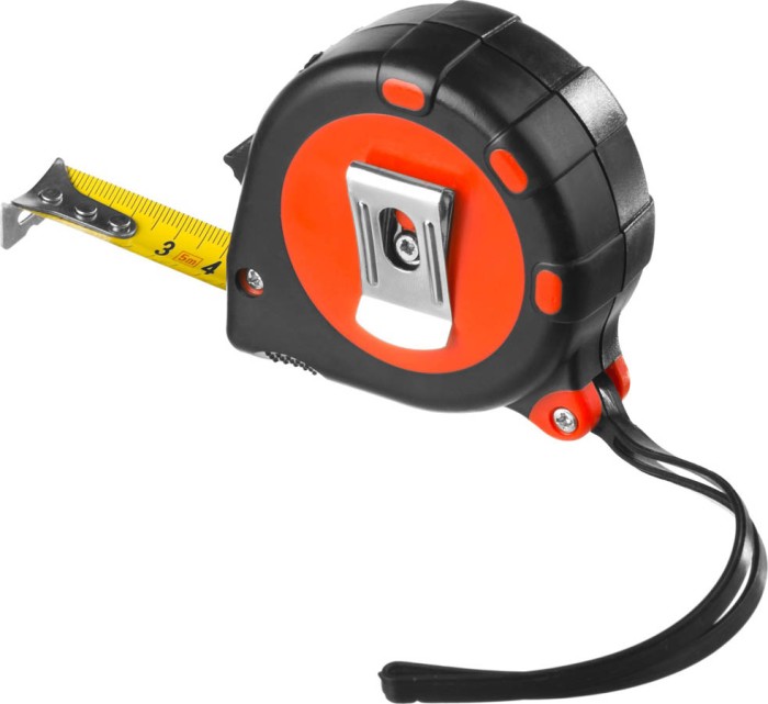 MIRAX 5 м х 19 мм, 3 стопора, двухкомпонентный пластиковый корпус, рулетка 34013-05-19