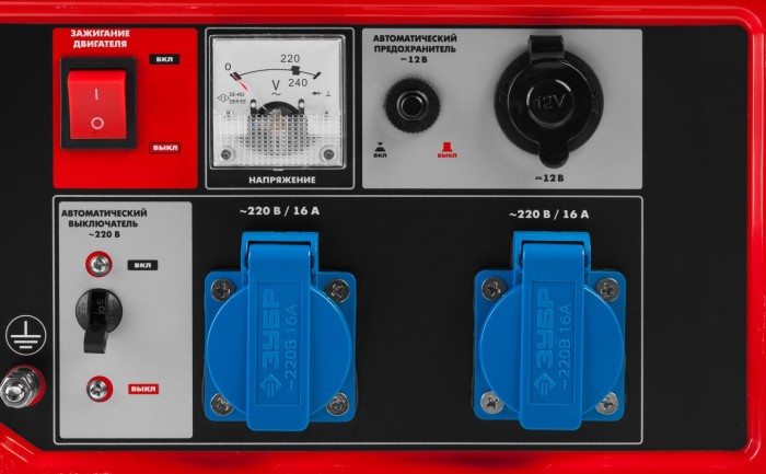 ЗУБР 3/3.5 кВт, однофазный, синхронный, щеточный, генератор бензиновый ЗЭСБ-3500 Мастер