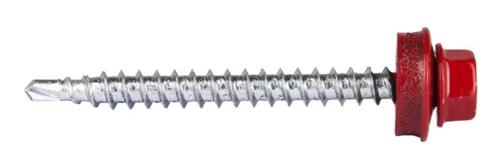 ЗУБР 50 х 4.8 мм, 250 шт., RAL 3003 рубиново-красный, СКД саморезы кровельные для деревянной обрешетки 4-300315-48-050-3003 Профессионал
