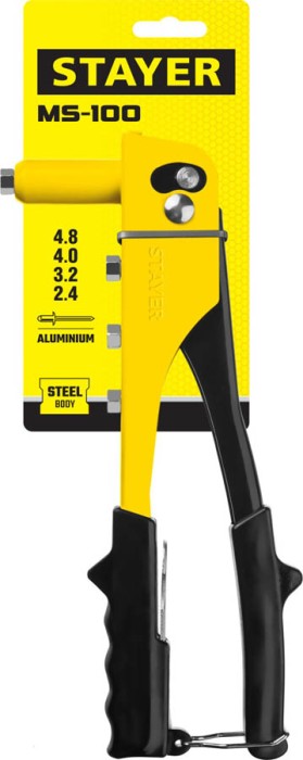 STAYER заклепки 2,4-4,8 мм, из алюминия и стали, стальной корпус, заклепочник 3105_z01 Master