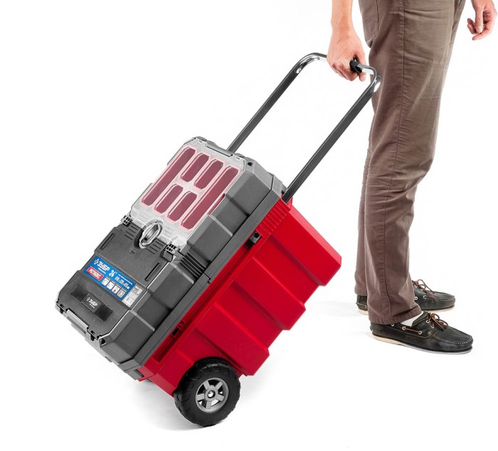 ЗУБР 616 х 378 х 415 мм (24"), пластиковый, ящик-тележка для инструментов МЕГА-БОКС 38133-24 Профессионал