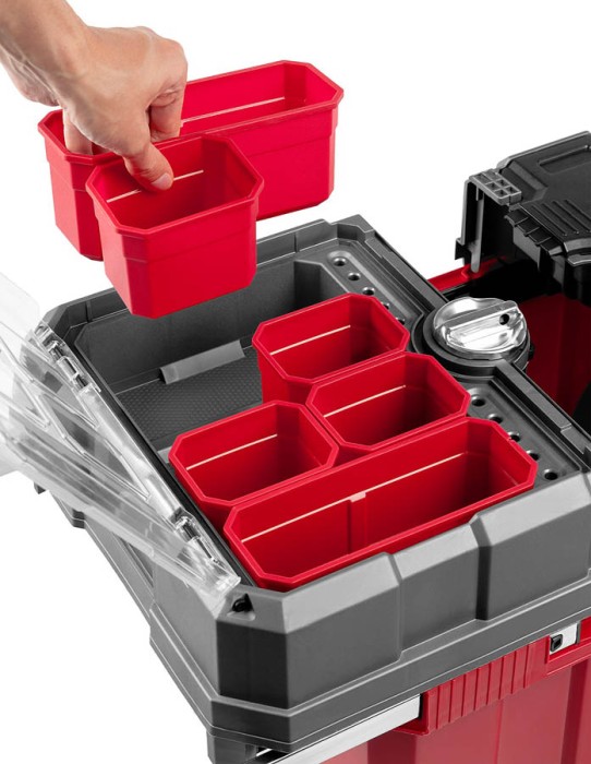 ЗУБР 616 х 378 х 415 мм (24"), пластиковый, ящик-тележка для инструментов МЕГА-БОКС 38133-24 Профессионал
