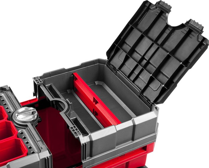 ЗУБР 616 х 378 х 415 мм (24"), пластиковый, ящик-тележка для инструментов МЕГА-БОКС 38133-24 Профессионал