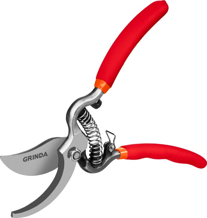 GRINDA 210 мм, цельнокованый, с эргономичными рукоятками, плоскостной секатор 423105