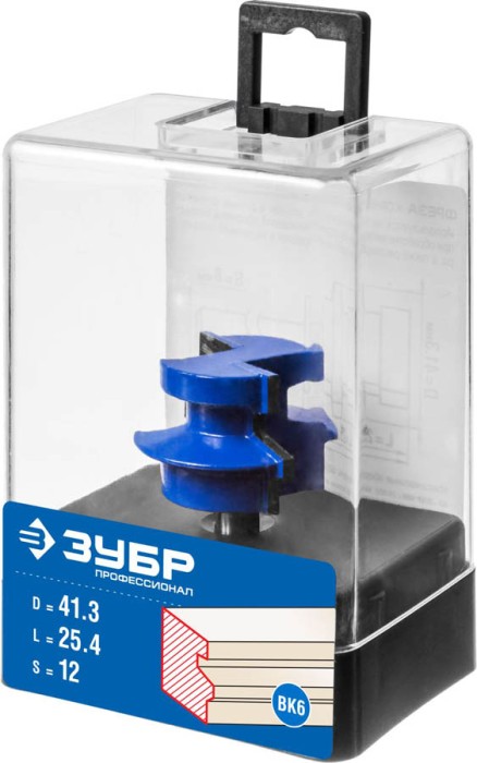 ЗУБР 41.3 x 25.4 мм, хвостовик 12 мм, фреза комбинированная универсальная 28729-41.3 Профессионал