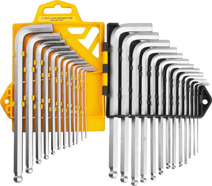 JCB 25 шт, Cr-V, набор ключей имбусовых длинных JWR005