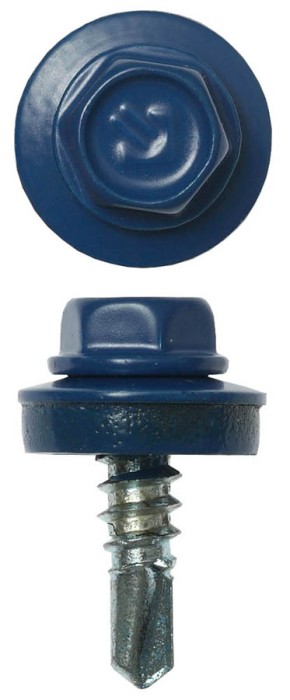 ЗУБР 19 х 5.5 мм, 2500 шт., RAL 5005 синий насыщенный, СКМ саморезы кровельные для металлических конструкций 4-300310-55-019-5005 Профессионал