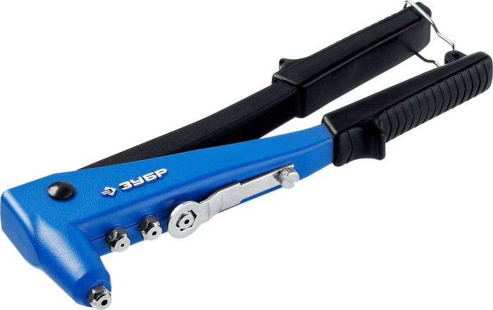 ЗУБР заклепки 2.4-4.8 мм - алюминий и сталь, 2.4-4.0 - нерж сталь, литой корпус, заклепочник усиленный 31192_z01 Профессионал